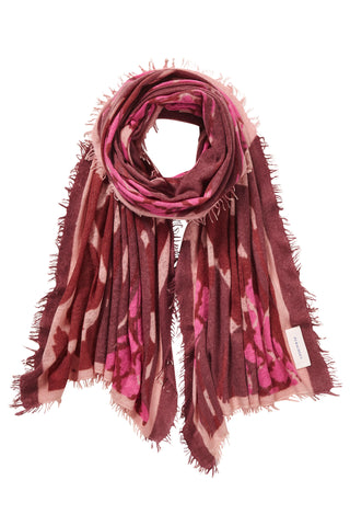 Kaschmirschal Feuervogel Bordo – bedruckt, 100 % Cashmere | PURSCHOEN