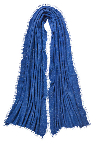 Kaschmirschal Galactic Stars Jeans – Lurex-Glanz, 100 % Cashmere | PURSCHOEN