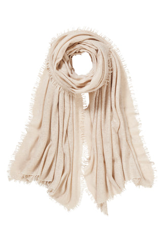 Kaschmirschal Galactic Stars Hell Beige – Lurex-Glanz, 100 % Cashmere | PURSCHOEN