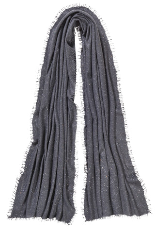 Kaschmirschal Galactic Stars Anthratzit – Lurex-Glanz, 100 % Cashmere | PURSCHOEN
