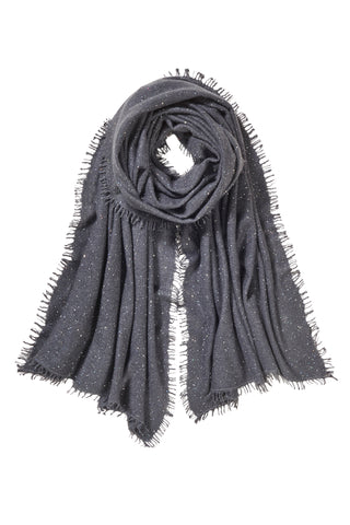 Kaschmirschal Galactic Stars Anthratzit – Lurex-Glanz, 100 % Cashmere | PURSCHOEN