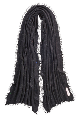 Kaschmirschal Galactic Stars Black – Lurex-Glanz, 100 % Cashmere | PURSCHOEN