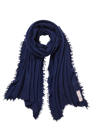 Kaschmirschal Navy Blue – einfarbig, 100 % Cashmere | PURSCHOEN