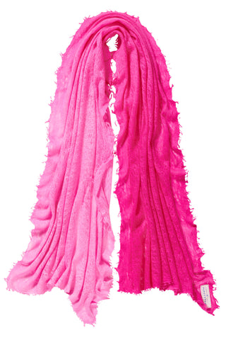 Kaschmirschal Ombre Pink Puder Pink – Ombré-Farbverlauf, 100 % Cashmere | PURSCHOEN