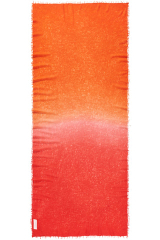 Kaschmirschal Ombre Chili Red Sanddorn – Ombré-Farbverlauf, 100 % Cashmere | PURSCHOEN