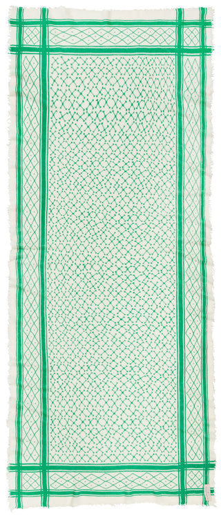 Kaschmirschal Diamond Limette Natural – bedruckt, 100 % Cashmere | PURSCHOEN