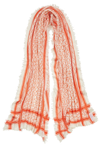 Kaschmirschal Diamond Aprikose Natural – bedruckt, 100 % Cashmere | PURSCHOEN