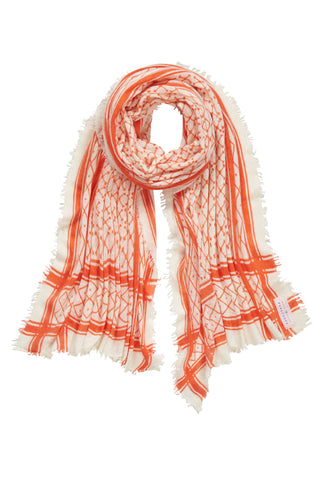 Kaschmirschal Diamond Aprikose Natural – bedruckt, 100 % Cashmere | PURSCHOEN