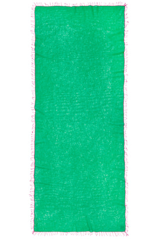 Kaschmirschal Limette Fransen Pink – einfarbig, 100 % Cashmere | PURSCHOEN