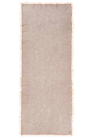 Kaschmirschal Nougat Fransen Orange – einfarbig, 100 % Cashmere | PURSCHOEN