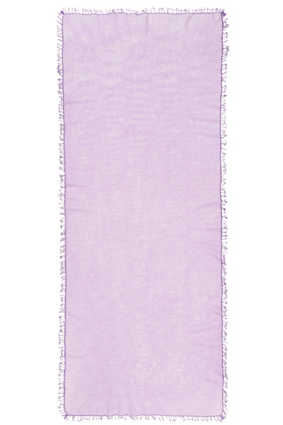 Kaschmirschal Flieder Fransen Violett – einfarbig, 100 % Cashmere | PURSCHOEN