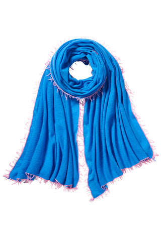 Kaschmirschal Swimming Pool Fransen Flamingo – einfarbig, 100 % Cashmere | PURSCHOEN
