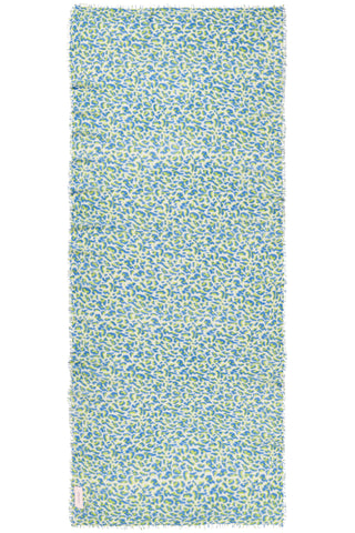 Kaschmirschal Leo Sky Blue Neon Grün – bedruckt, 100 % Cashmere | PURSCHOEN