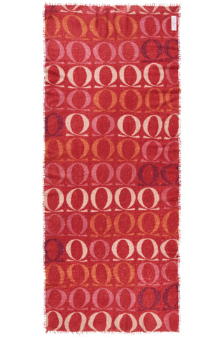 Kaschmirschal Logo Love BigO Lava Red – bedruckt, 100 % Cashmere | PURSCHOEN