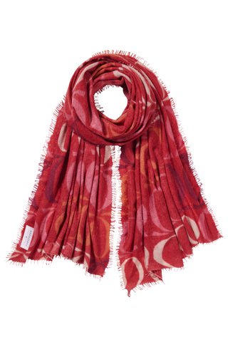 Kaschmirschal Logo Love BigO Lava Red – bedruckt, 100 % Cashmere | PURSCHOEN
