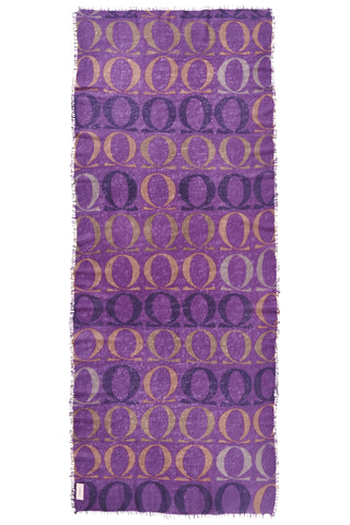 Kaschmirschal Logo Love BigO Violett – bedruckt, 100 % Cashmere | PURSCHOEN