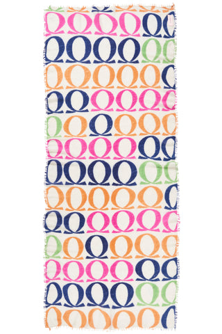 Kaschmirschal Logo Love BigO Multi 1 – bedruckt, 100 % Cashmere | PURSCHOEN