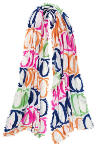 Kaschmirschal Logo Love BigO Multi 1 – bedruckt, 100 % Cashmere | PURSCHOEN