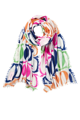 Kaschmirschal Logo Love BigO Multi 1 – bedruckt, 100 % Cashmere | PURSCHOEN