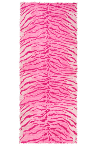 Kaschmirschal Tiger Pink – bedruckt, 100 % Cashmere | PURSCHOEN