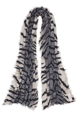 Kaschmirschal Tiger Black – bedruckt, 100 % Cashmere | PURSCHOEN