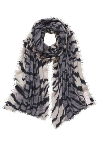 Kaschmirschal Tiger Black – bedruckt, 100 % Cashmere | PURSCHOEN
