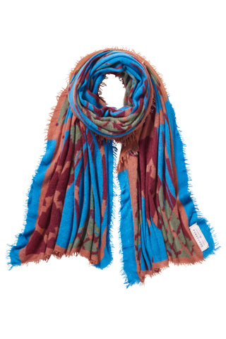 Kaschmirschal Feuervogel Bordo – bedruckt, 100 % Cashmere | PURSCHOEN