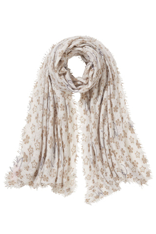 Kaschmirschal Ps Flowerfield Kiesel – bedruckt, 100 % Cashmere | PURSCHOEN