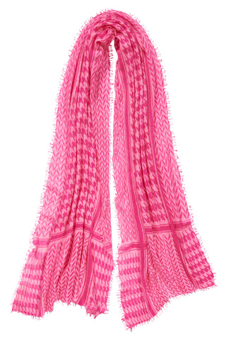 Kaschmirschal Milano Flamingo Neon Pink – bedruckt, 100 % Cashmere | PURSCHOEN