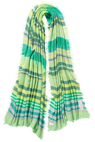 Kaschmirschal Rainbow Green Dream – bedruckt, 100 % Cashmere | PURSCHOEN