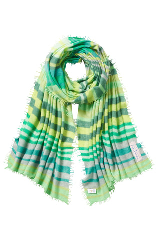 Kaschmirschal Rainbow Green Dream – bedruckt, 100 % Cashmere | PURSCHOEN