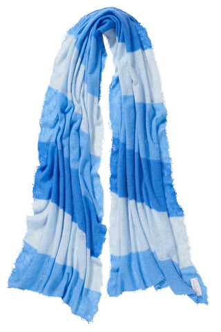 Kaschmirschal Block 3 Sky Blue – bedruckt, 100 % Cashmere | PURSCHOEN