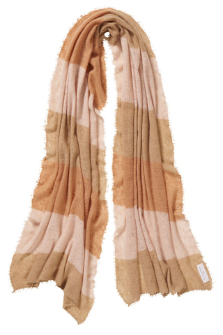 Kaschmirschal Block 3 Camel – bedruckt, 100 % Cashmere | PURSCHOEN