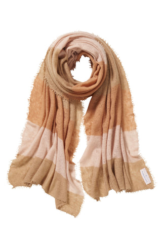 Kaschmirschal Block 3 Camel – bedruckt, 100 % Cashmere | PURSCHOEN