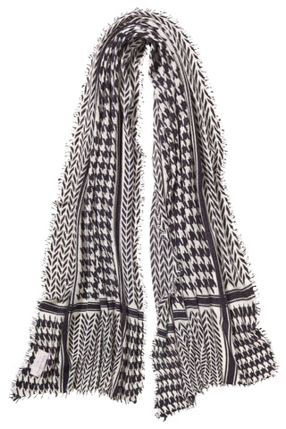 Kaschmirschal Milano Black Natural – bedruckt, 100 % Cashmere | PURSCHOEN