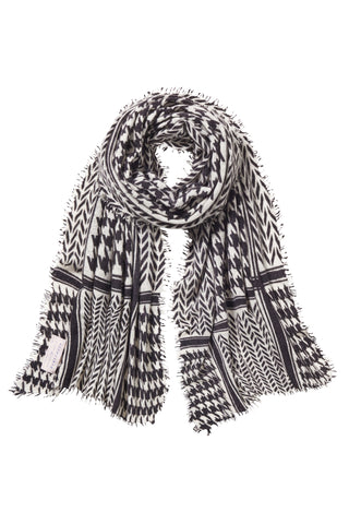 Kaschmirschal Milano Black Natural – bedruckt, 100 % Cashmere | PURSCHOEN