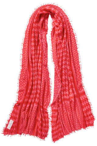 Kaschmirschal Milano Melone Chili Red – bedruckt, 100 % Cashmere | PURSCHOEN