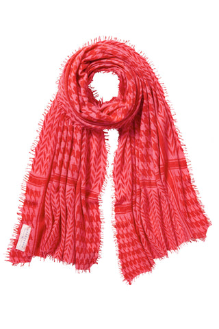 Kaschmirschal Milano Melone Chili Red – bedruckt, 100 % Cashmere | PURSCHOEN