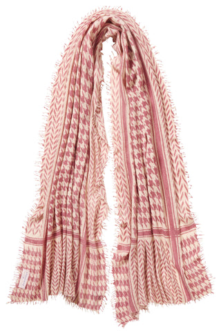 Kaschmirschal Milano Antik Rosa Sand – bedruckt, 100 % Cashmere | PURSCHOEN
