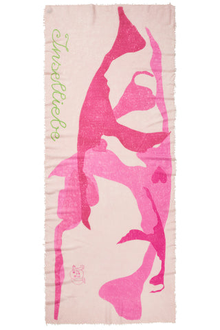 Kaschmirschal Inselliebe Pink – bedruckt, 100 % Cashmere | PURSCHOEN