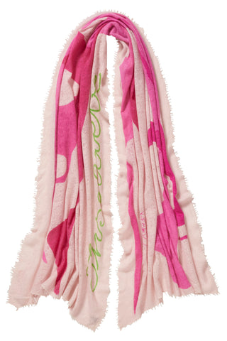 Kaschmirschal Inselliebe Pink – bedruckt, 100 % Cashmere | PURSCHOEN