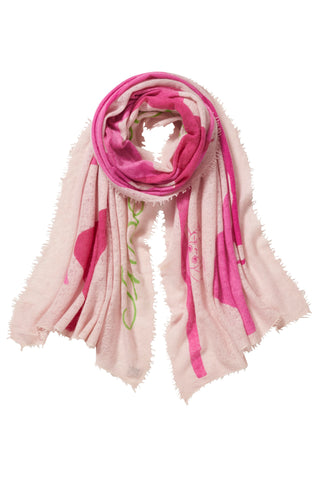 Kaschmirschal Inselliebe Pink – bedruckt, 100 % Cashmere | PURSCHOEN