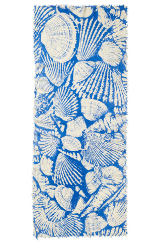 Kaschmirschal Seaside Blue – bedruckt, 100 % Cashmere | PURSCHOEN