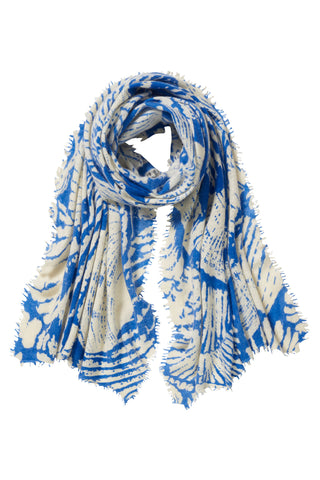 Kaschmirschal Seaside Blue – bedruckt, 100 % Cashmere | PURSCHOEN