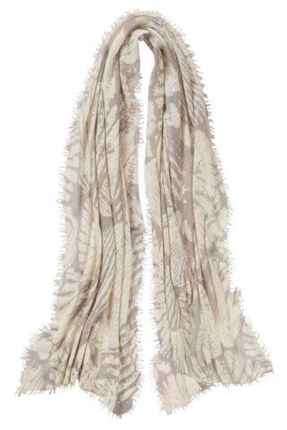 Kaschmirschal Seaside Grey – bedruckt, 100 % Cashmere | PURSCHOEN