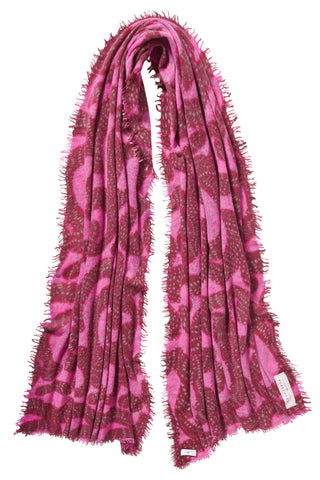 Kaschmirschal Sprinkle Bordo Pink – bedruckt, 100 % Cashmere | PURSCHOEN