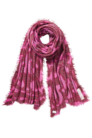 Kaschmirschal Sprinkle Bordo Pink – bedruckt, 100 % Cashmere | PURSCHOEN