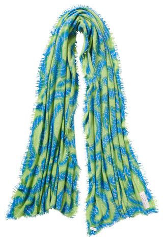 Kaschmirschal Sprinkle Lime Swimming Pool – bedruckt, 100 % Cashmere | PURSCHOEN