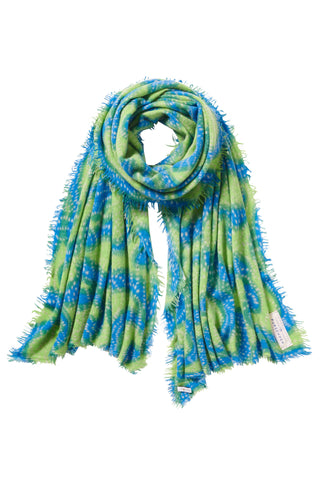 Kaschmirschal Sprinkle Lime Swimming Pool – bedruckt, 100 % Cashmere | PURSCHOEN