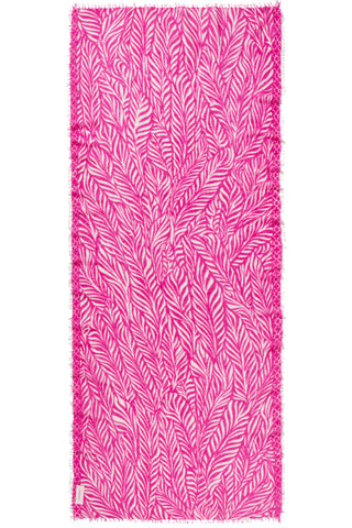 Kaschmirschal Leafgarden Pink Natural – bedruckt, 100 % Cashmere | PURSCHOEN